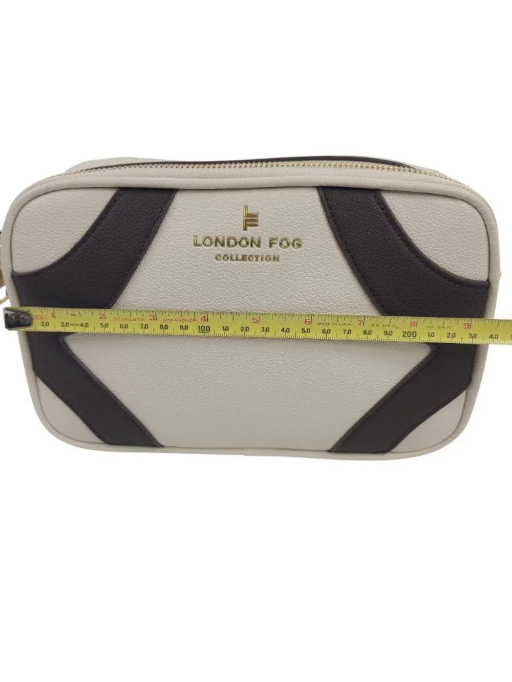 NEW London Fog Buttercream Judy Bowler Camera Crossbody Bag With Gold Accents - Picture 8 of 10